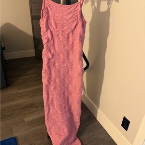 Fashion Nova Pink Textured Maxi Dress